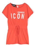 DSQUARED2 KIDS robe en coton à logo imprimé - Orange