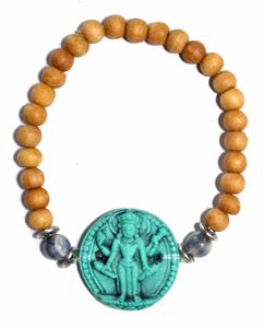 Sandalwood Elastische Armband Turquoise Vishnu