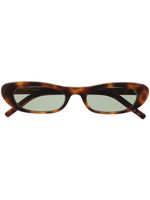 Saint Laurent Eyewear lunettes de soleil à monture ovale - Marron