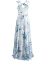 Marchesa Notte Bridesmaids robe longue à fleurs - Bleu - thumbnail