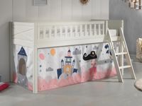 Bed SCOTY halfhoogslaper 90x200 cm witte pijnboom tent Princess II - thumbnail