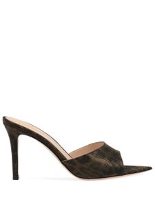 Gianvito Rossi mules Elle 85 mm à imprimé léopard - Marron