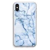 Blauw marmer: iPhone XS Transparant Hoesje - thumbnail