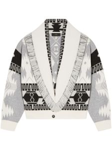 Alanui cardigan bomber Icon en jacquard - Blanc