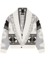 Alanui cardigan bomber Icon en jacquard - Blanc