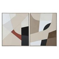 Home ESPRIT Afbeelding bruin beige abstract urban 82 x 3,8 x 102 cm (2 stuks)