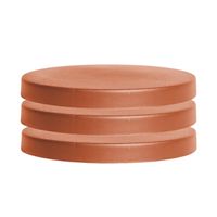 3x stuks planten trolley/multiroller rond terracotta kunststof 30 cm - thumbnail