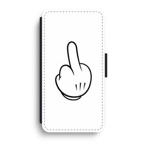 Middle finger white: iPhone XR Flip Hoesje