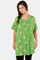 Ulla Popken Shirt, bloemendessin, schouder cut-outs, vleugelmouwtjes, dwarsnaad - Grote Maten