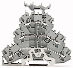 WAGO 2002-3258 Doorgangsklem 3-etages 5.20 mm Spanveer Toewijzing: L, L Grijs 50 stuk(s)