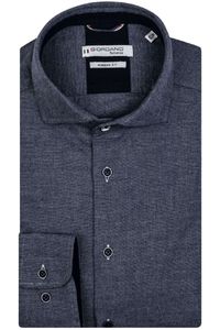 Giordano Modern Fit Flanellen Overhemd donkerblauw, Effen