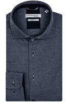 Giordano Modern Fit Flanellen Overhemd donkerblauw, Effen - thumbnail