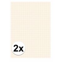 2x Papier blok 1 millimeter geruit