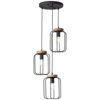 Brilliant Tosh 99502/66 Hanglamp E27 Hout (donker), Zwart (korund) - thumbnail