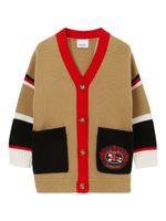 Burberry Kids cardigan en laine à appliqués EKD - Tons neutres