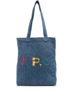 A.P.C. sac cabas Lou en jean - Bleu - thumbnail