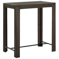 Tuinbartafel 100x60,5x110,5 cm poly rattan bruin - thumbnail