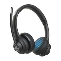 JLab Go Work Headset Bedraad en draadloos Hoofdband Oproepen/muziek USB Type-C Bluetooth Zwart, Blauw - thumbnail