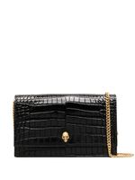 Alexander McQueen sac porté épaule à effet peau de crocodile - Noir