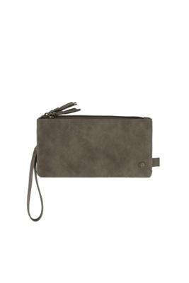 Zusss Dubbele portemonnee snake grijs-groen Zusss Dubbele portemonnee snake grijs-groen