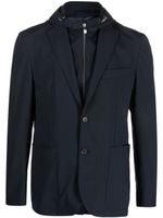 Corneliani blazer Cordwool à design superposé - Bleu