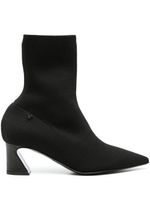 Patrizia Pepe knitted 60mm leather ankle boots - Noir - thumbnail