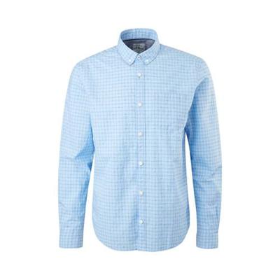 s.Oliver geruit regular fit overhemd lichtblauw