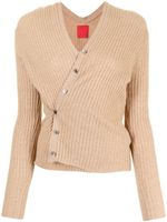 Cashmere In Love cardigan crop Inez en maille nervurée - Marron - thumbnail