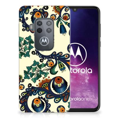 Siliconen Hoesje Motorola One Zoom Barok Flower