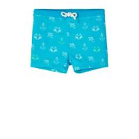 NAME IT MINI zwemboxer Zean met all over print turquoise/wit