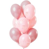 Ballonnen Set 18 Jaar Roze Premium - 12 Stuks - thumbnail