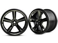 Wheels, gemini 3.8" (black chrome) (2) (use with 17mm splined wheel hubs & nuts, part #5353x)