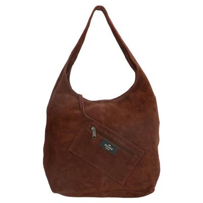 Charm London Brixton Suède Shopper met Etui Bruin