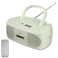 MEDION E65010 Stereo radio (CD-speler, cassette, USB-aansluiting, AUX audio-ingang, MP3-weergave. FM PLL radio, geheugen voor 40 zenders, batterijvoeding, afstandsbediening) groen