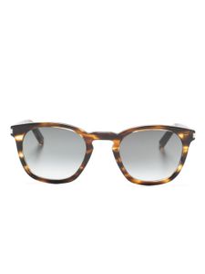 Saint Laurent Eyewear lunettes de soleil à effet écailles de tortue - Marron