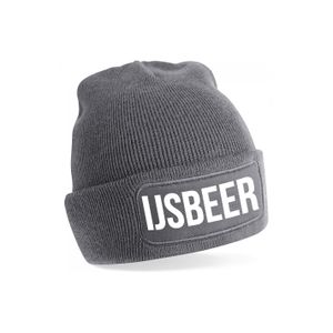 IJsbeer muts unisex one size - grijs One size  -