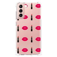 Samsung Galaxy S21 FE Doorzichtige Silicone Hoesje Lipstick Kiss