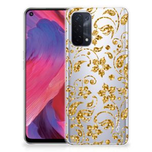 OPPO A74 5G | A54 5G TPU Case Gouden Bloemen