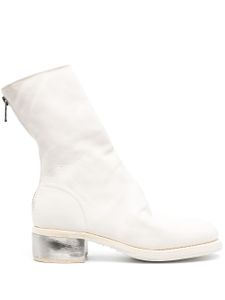 Guidi bottines en cuir à fermeture zippée - Blanc