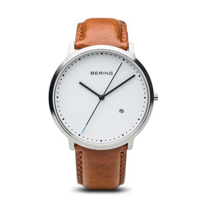 Bering 11139-504 Classic Zilver Bruin Leder Horloge