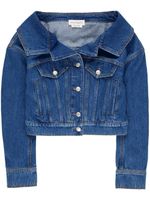 Alexander McQueen veste courte en jean - Bleu