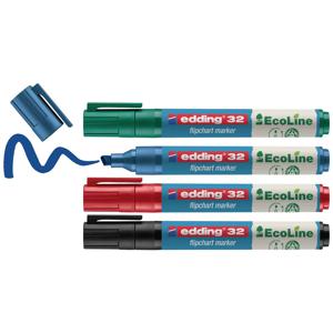 Edding 4-32-4 Flipchartmarker 32 EcoLine Beitelpunt 1 - 5 mm Diverse kleuren 4 stuk(s)