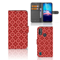 Bookcase Moto E6s Telefoon Hoesje Batik Rood