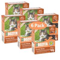 Bozita Sterilised Hapjes voor natvoer voor katten in gelei met kip & rund- 6-delige set Tetra Pack 370 g kattenvoer zonder granen en suiker - kattenvoer met 7,5% proteïne en 5% vetgehalte, zonder