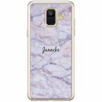 Samsung Galaxy A6 2018 hoesje naam - Marmer paars