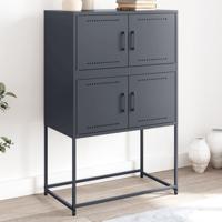 Dressoir 68,5x38,5x107 cm staal antracietkleurig - thumbnail