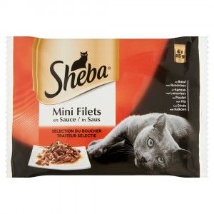 Sheba Mini Filets Traiteur Selectie in saus natvoer kat (zakjes 85 g) 4 x 85 g