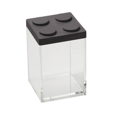 Omada - Brickstore - Voorraadpot - Stapelbaar - Modulair - 1 liter - Zwart