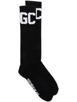 GCDS chaussettes nervurées à logo en jacquard - Noir - thumbnail