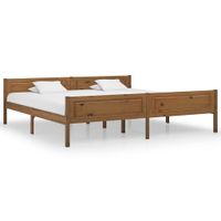 Bedframe massief grenenhout honingbruin 200x200 cm - thumbnail